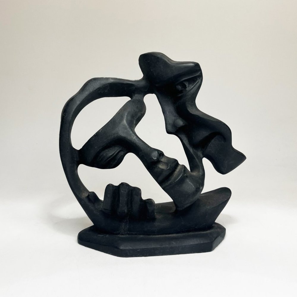 Lovers Kiss Gustav Klimt Inspired Sculpture Reproduction Abstract Art Sculpture